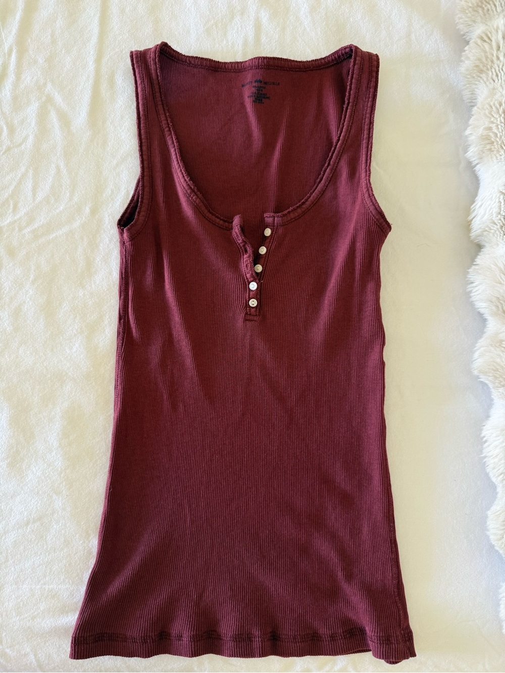 New Brandy Melville Burgundy Button Tank